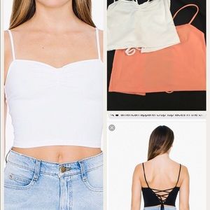 New American Apparel Tank Lace Up Back Tank